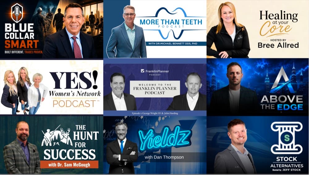 Podcast appearance collage